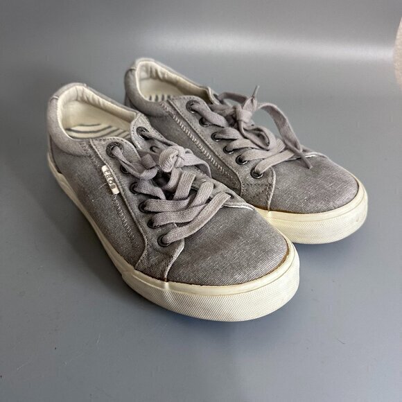 Women’s 8 Taos Plim Soul Platform Sneakers PLS 13644 Gray Fabric Lace Up low top - Picture 1 of 6